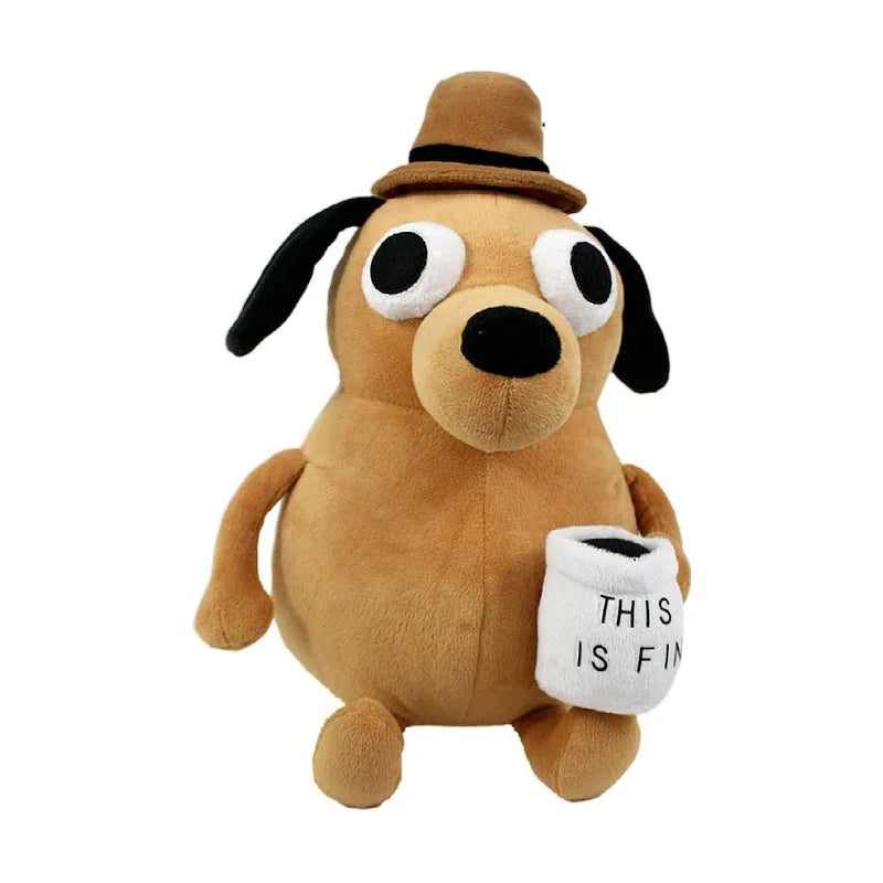“This Is Fine” Meme Dog Plush Toy
