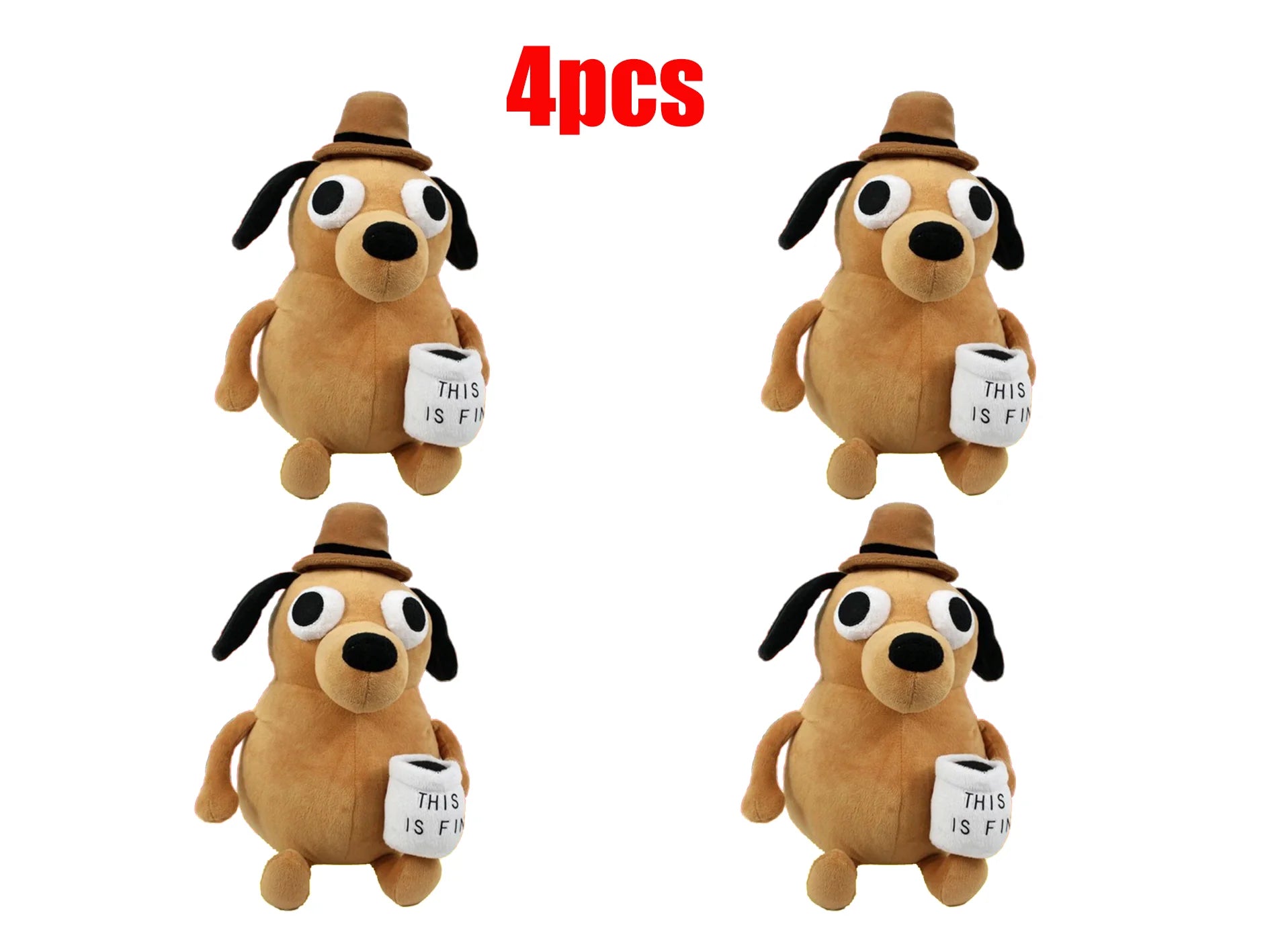 “This Is Fine” Meme Dog Plush Toy