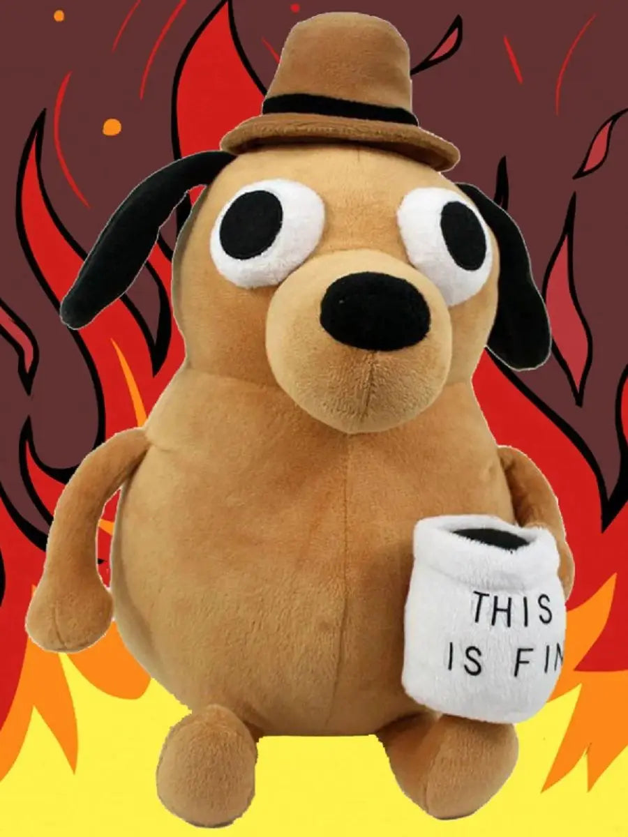“This Is Fine” Meme Dog Plush Toy