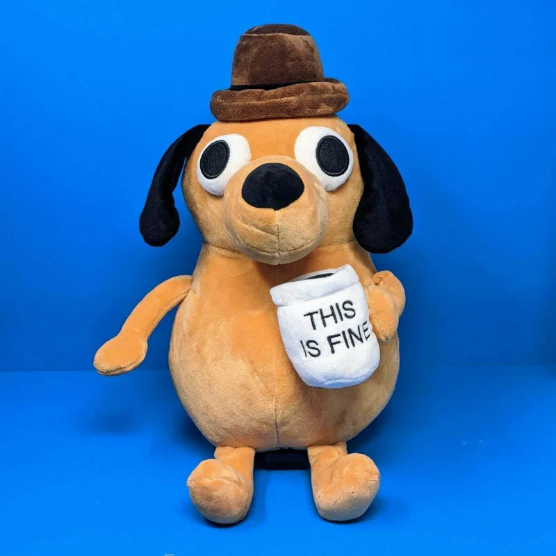 “This Is Fine” Meme Dog Plush Toy