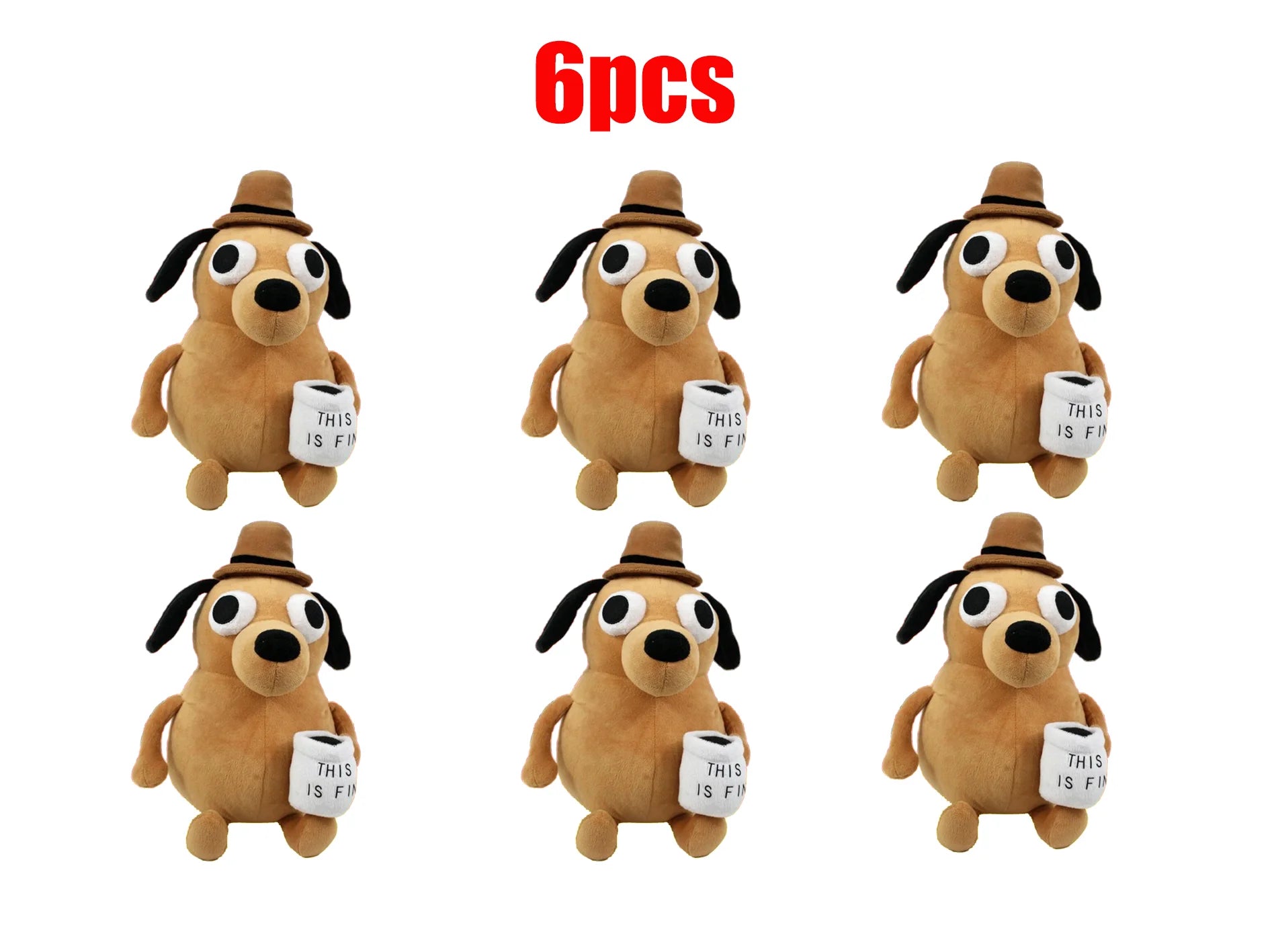 “This Is Fine” Meme Dog Plush Toy