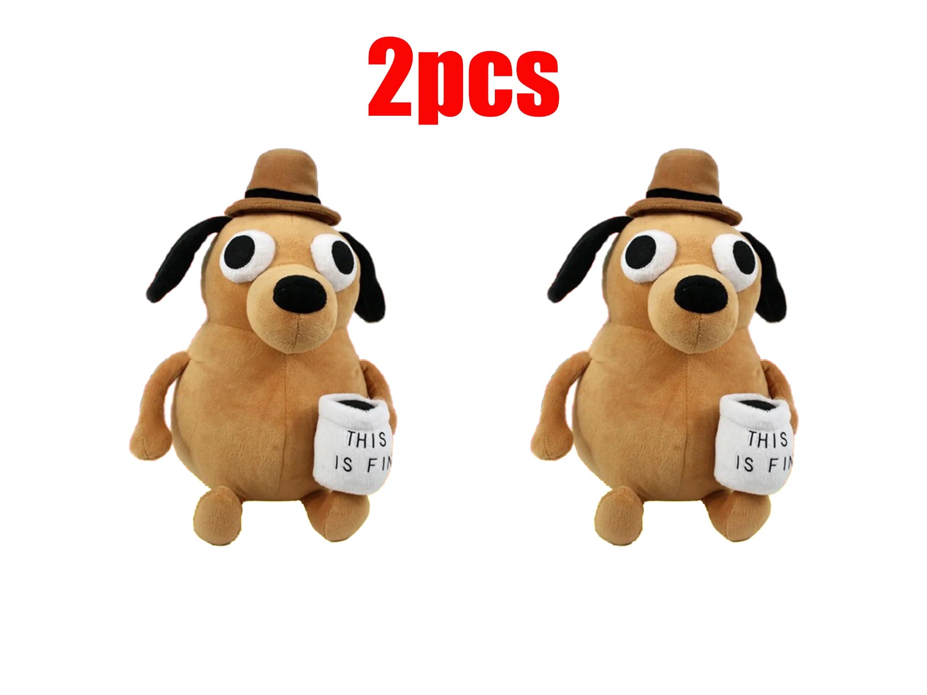 “This Is Fine” Meme Dog Plush Toy