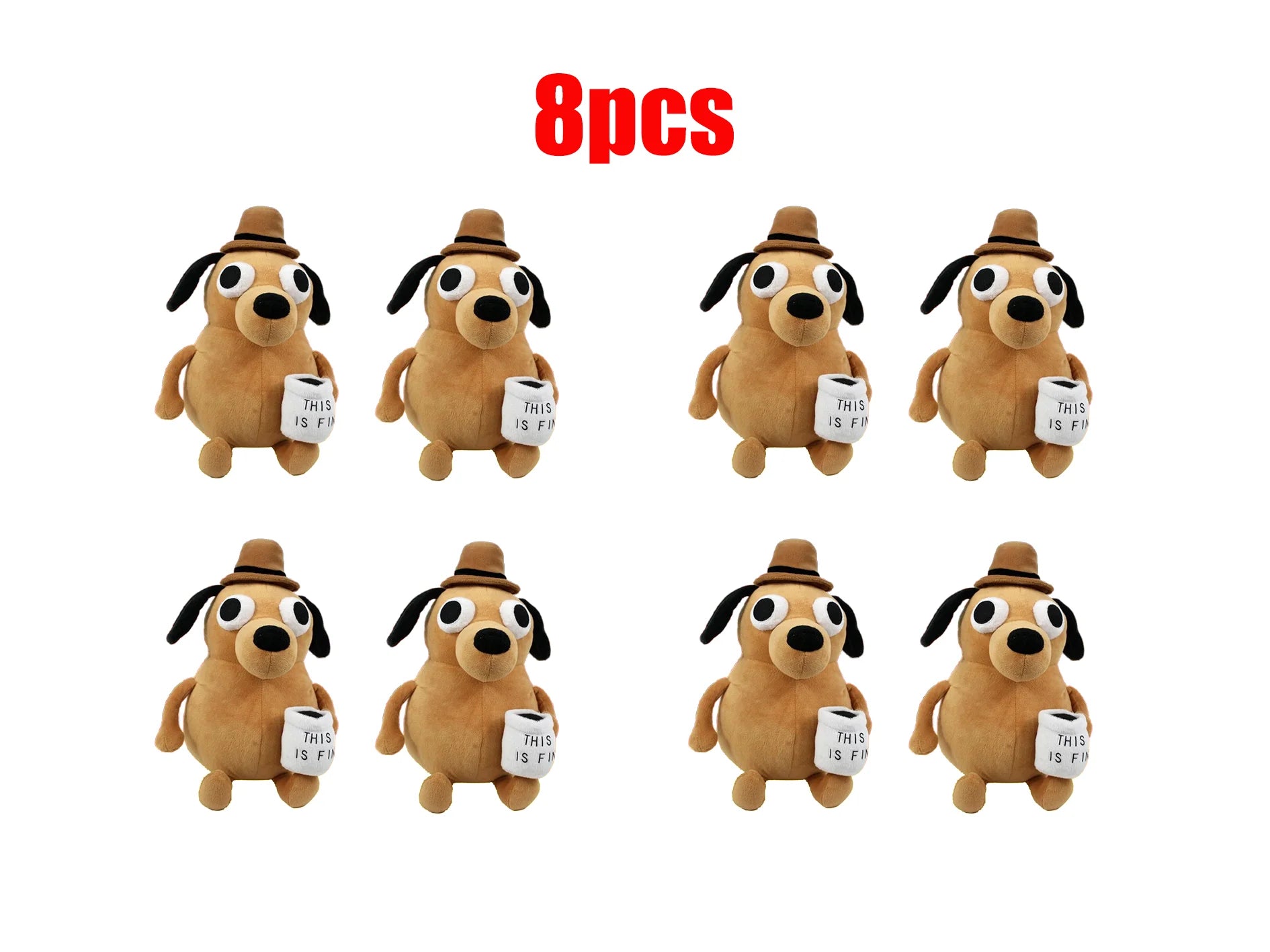 “This Is Fine” Meme Dog Plush Toy
